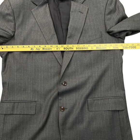 Brooks Brothers Madison Saxxon Blazer Mens Size 44L Gray Pinstripes USA - Picture 5 of 11